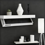 Mesa de Noche Flotante con Compartimento Secreto | Estilo Escandinavo Bicolor Roble/Blanco con Cajón de Extensión Total