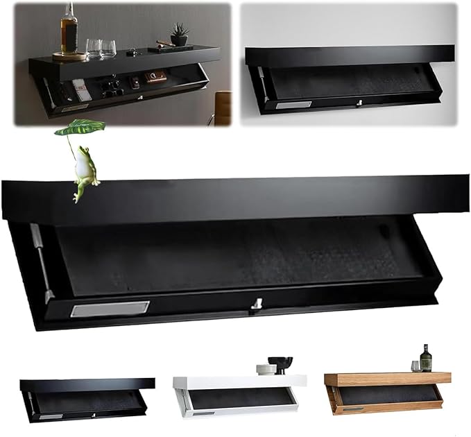 Mesa de Noche Flotante con Compartimento Secreto | Estilo Escandinavo Bicolor Roble/Blanco con Cajón de Extensión Total