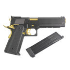 Pistola Airsoft Double Bell Hi-Capa 5.1 Full Metal GBB – Green Gas | Black Gold Edition