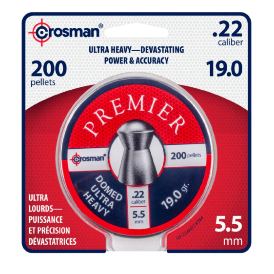 Diábolo Crosman Premier Ultra Domed Cal. .22 (5.5mm) 19gr — 200 Piezas