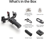 DJI RS 3 Mini – Contenido de la caja: gimbal, trípode mini, quick-release plate, cables y tornillos