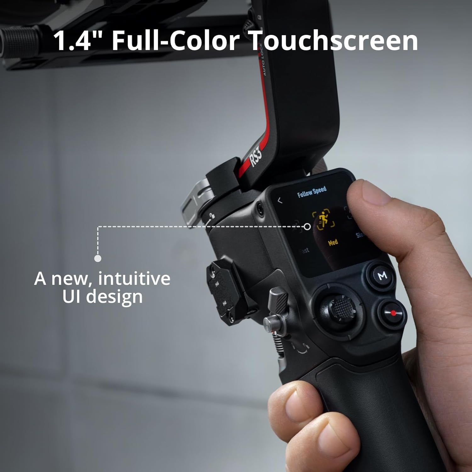 DJI RS 3 Mini – Pantalla táctil a color de 1.4 pulgadas con UI intuitiva y joystick de control