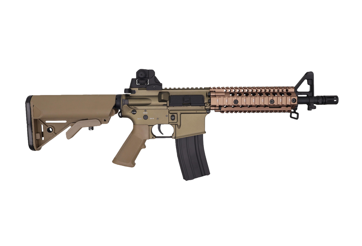 Rifle Airsoft Double Bell MK18 7.5" Full Metal AEG – Tan/Black | CQBR