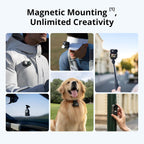 DJI Osmo Nano – Magnetic Mounting: montaje en pecho, gorra, palo selfie, collar de perro, parabrisas y poste