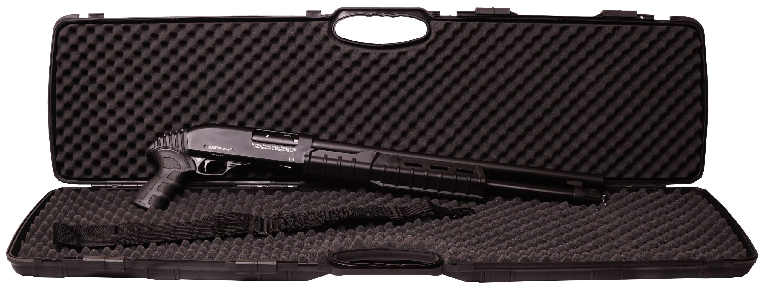 AXOR Arms Pump Action F4 | Escopeta Táctica Ultracompacta Pistol Grip con Riel Picatinny y Estuche Rígido