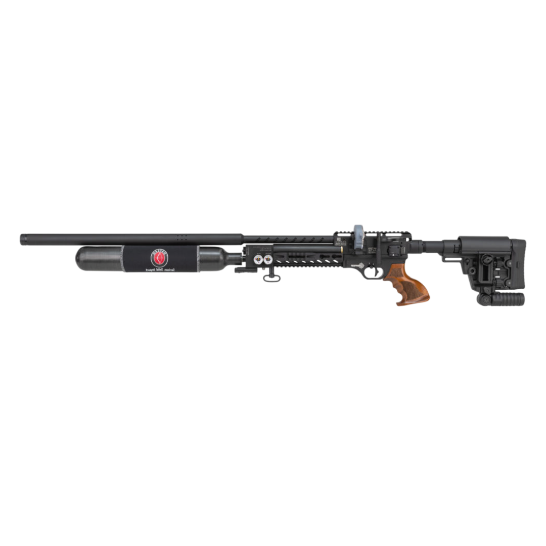 Hatsan Factor Sniper Long .22 | Rifle PCP de Francotirador Premium con Culata Ajustable, Monopod, Doble Manómetro y Pistol Grip de Madera