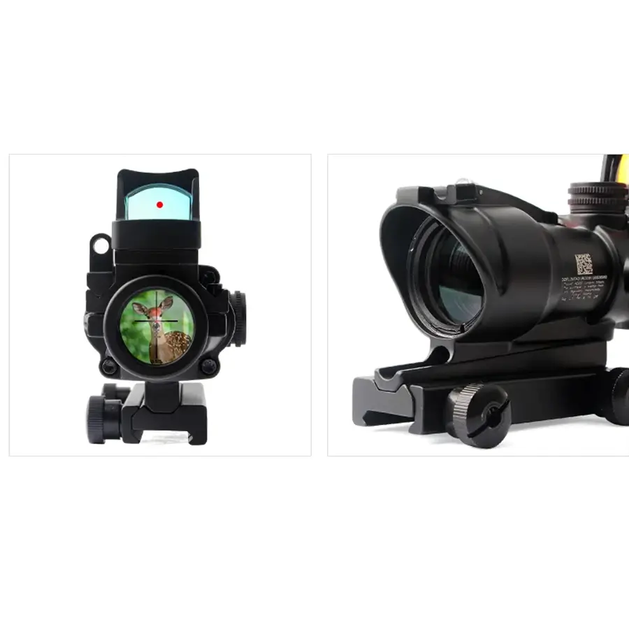 Mira Trijicon ACOG 4x32 con Mini Red Dot RMR | Fibra Óptica Verde | Picatinny