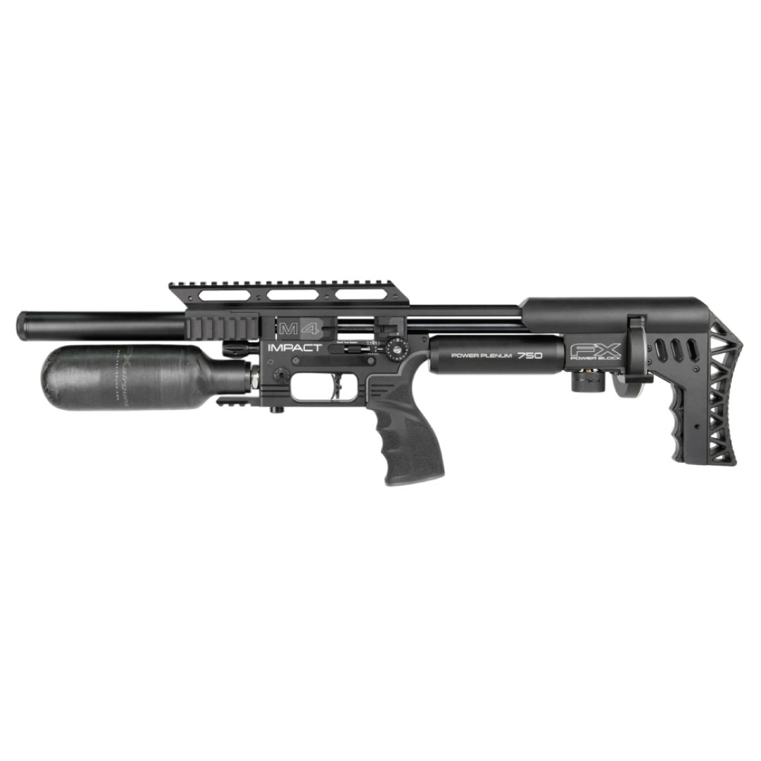 FX Impact M4 EXP Black Compact | Rifle PCP Premium Open Frame con Power Plenum 750, Depósito Fibra de Carbono y Moderador de Sonido
