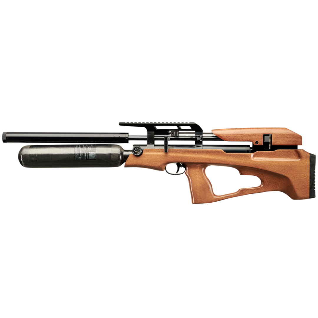 Snowpeak P35XTB PCP Wood/Carbon Fiber | Rifle PCP Open Frame con Culata de Madera Nogal, Depósito Fibra de Carbono y Moderador de Sonido