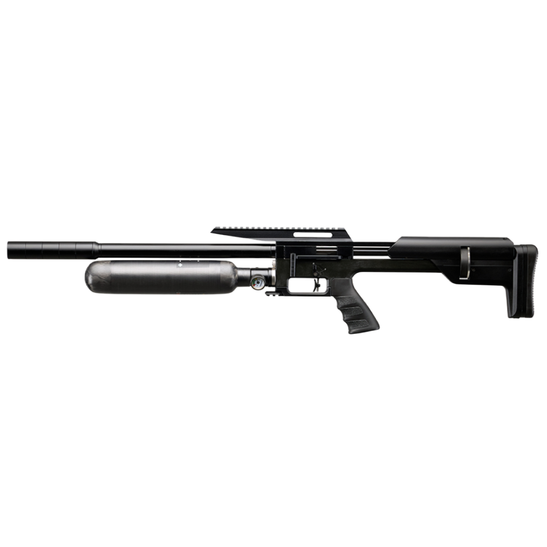 Snowpeak M60TB PCP Black | Rifle PCP Open Frame con Depósito Fibra de Carbono, Culata Plegable y Moderador de Sonido