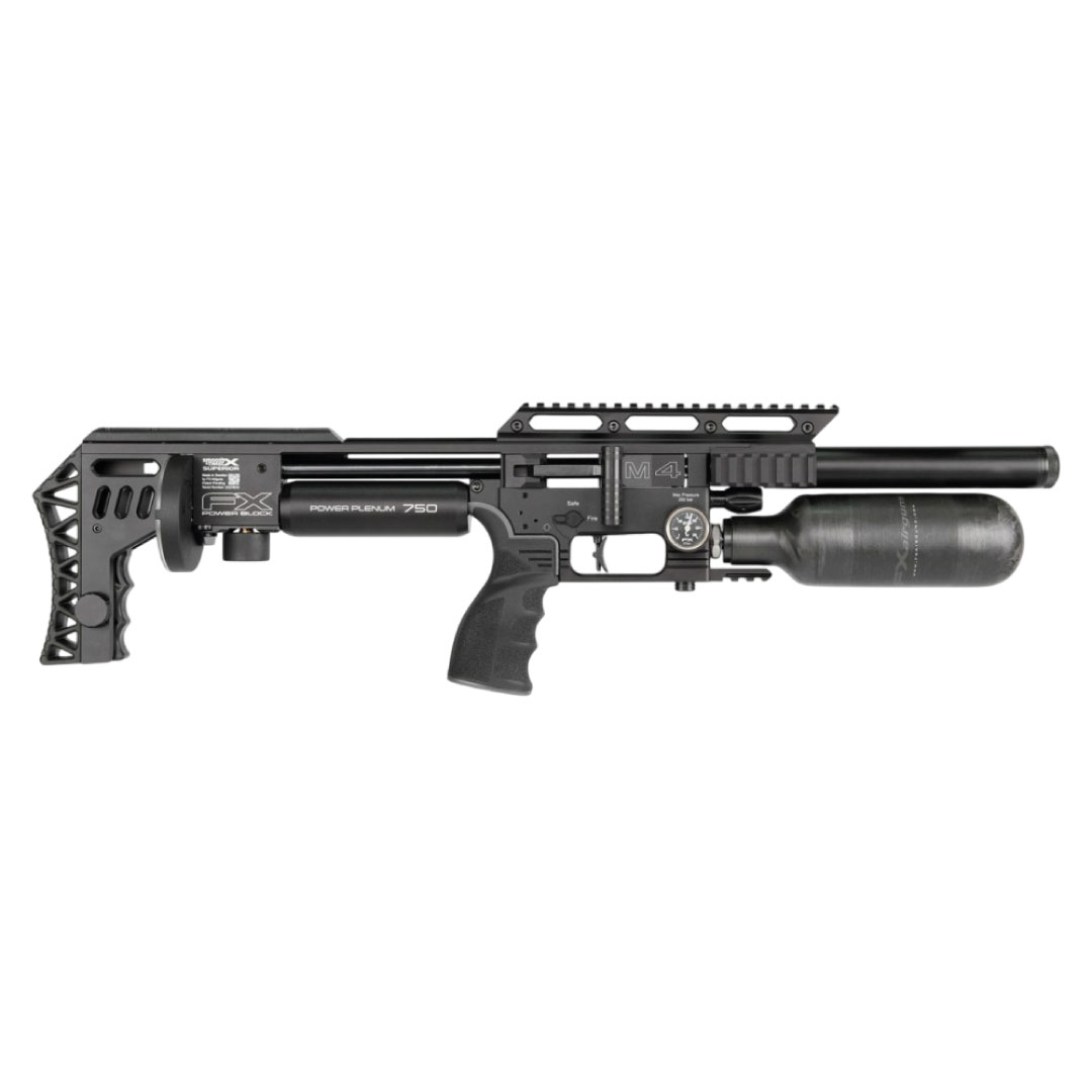 FX Impact M4 EXP Black Compact | Rifle PCP Premium Open Frame con Power Plenum 750, Depósito Fibra de Carbono y Moderador de Sonido