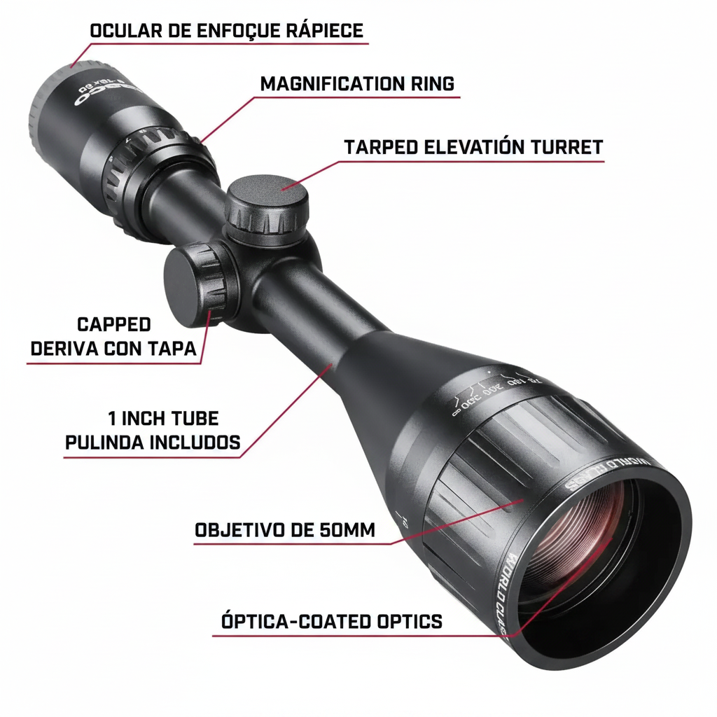 Mira Telescópica Tasco 6-18x50 Impermeable | Caza y Tiro de Precisión