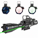 Mira Táctica UUQ 4-16x50 Iluminada Rojo/Verde + Láser Verde + Punto Rojo Holográfico | Garantía 12 Meses
