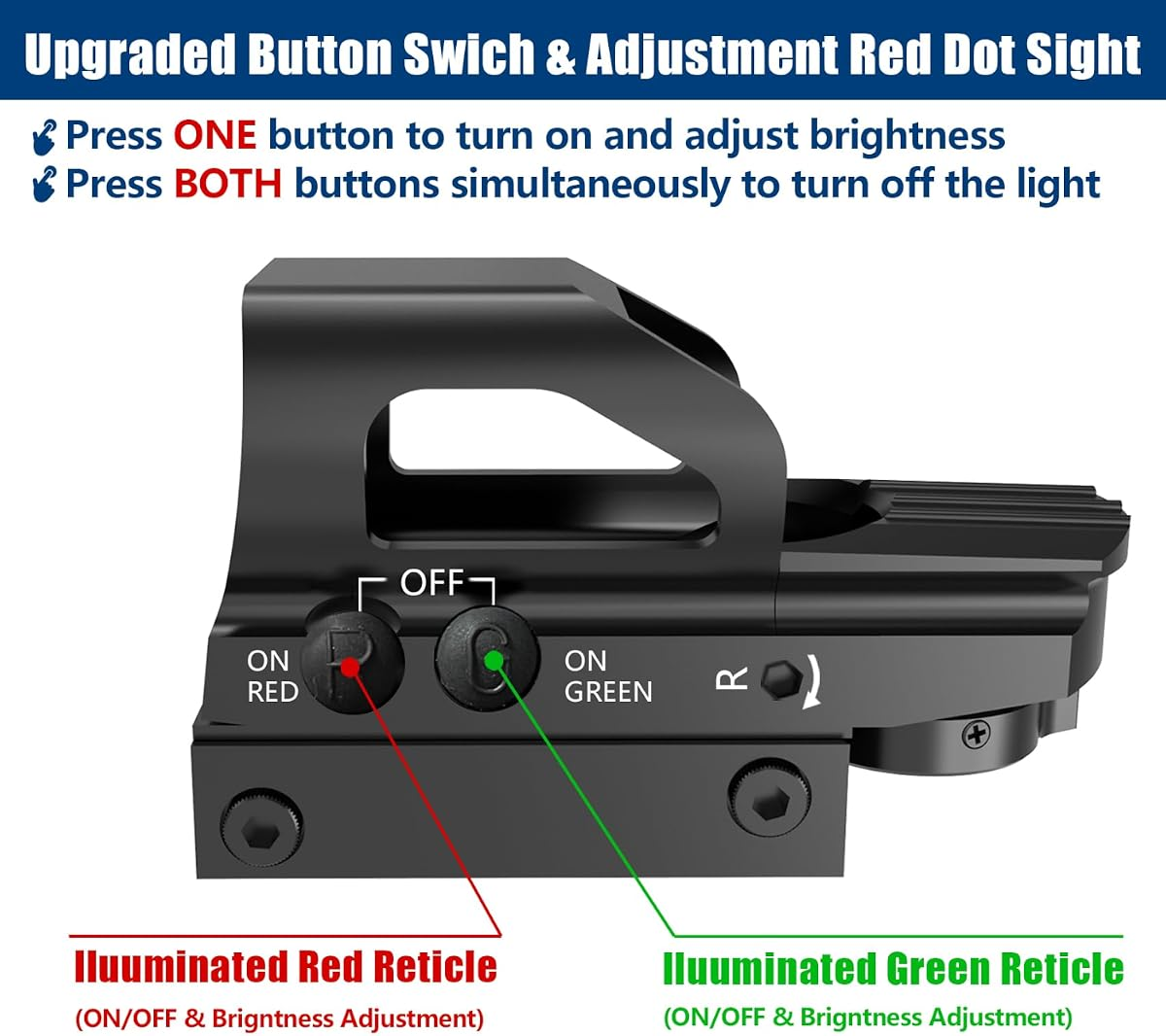 Mira Táctica UUQ 4-16x50 Iluminada Rojo/Verde + Láser Verde + Punto Rojo Holográfico | Garantía 12 Meses